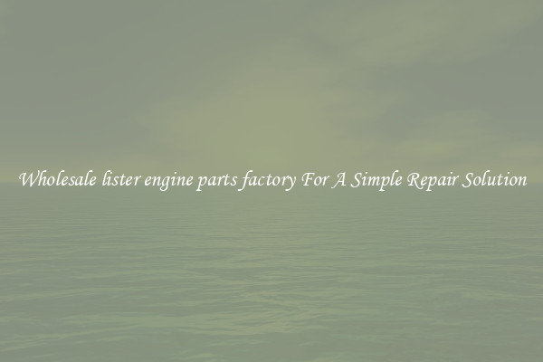 Wholesale lister engine parts factory For A Simple Repair Solution