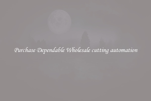 Purchase Dependable Wholesale cutting automation