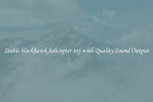 Stable blackhawk helicopter toy with Quality Sound Output