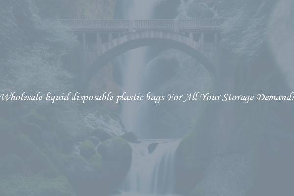Wholesale liquid disposable plastic bags For All Your Storage Demands