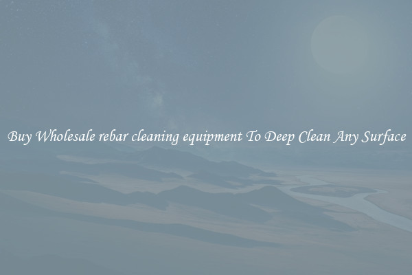 Buy Wholesale rebar cleaning equipment To Deep Clean Any Surface