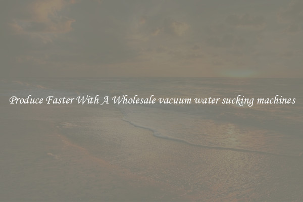 Produce Faster With A Wholesale vacuum water sucking machines