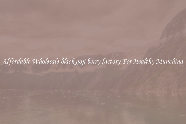 Affordable Wholesale black goji berry factory For Healthy Munching 