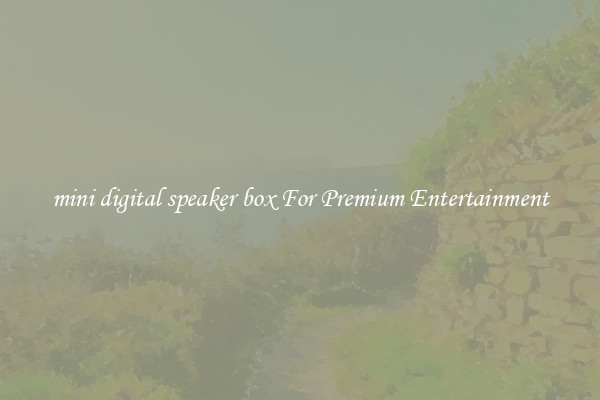 mini digital speaker box For Premium Entertainment