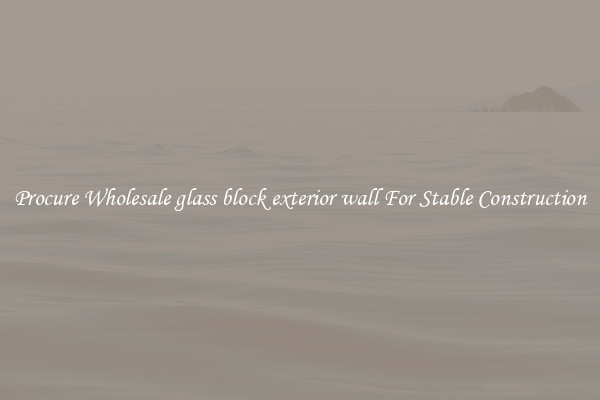 Procure Wholesale glass block exterior wall For Stable Construction