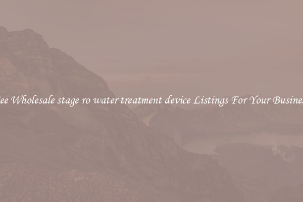See Wholesale stage ro water treatment device Listings For Your Business